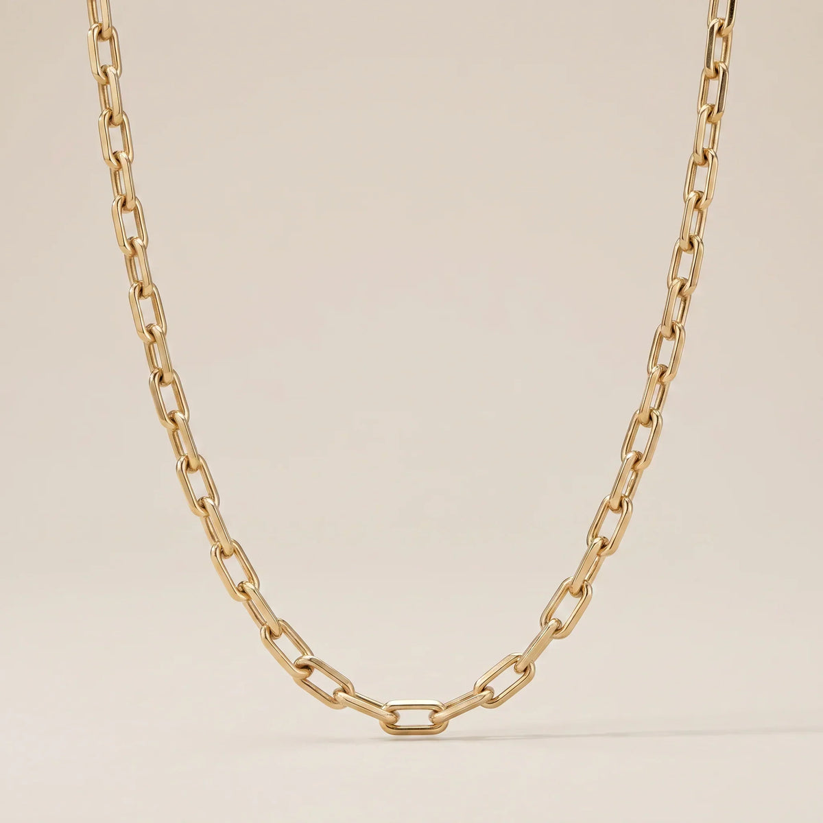 Gold plated paperclip link chain necklace