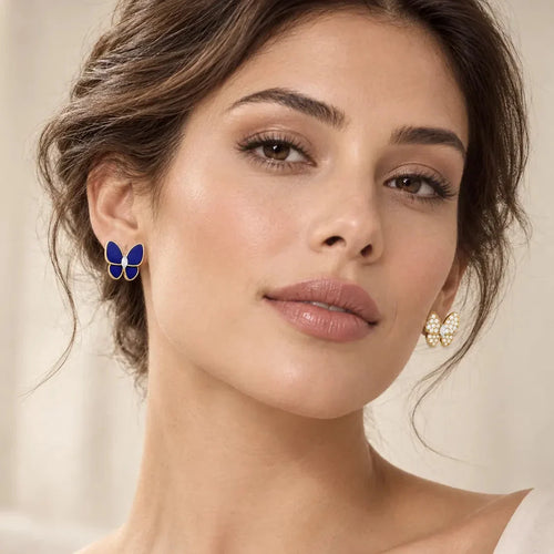 Asymmetric Butterfly Stud Earrings - view 2