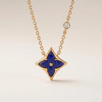 Blue Enamel CZ Necklace