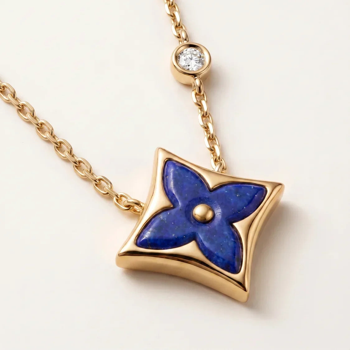 Blue Enamel CZ Necklace - view 4