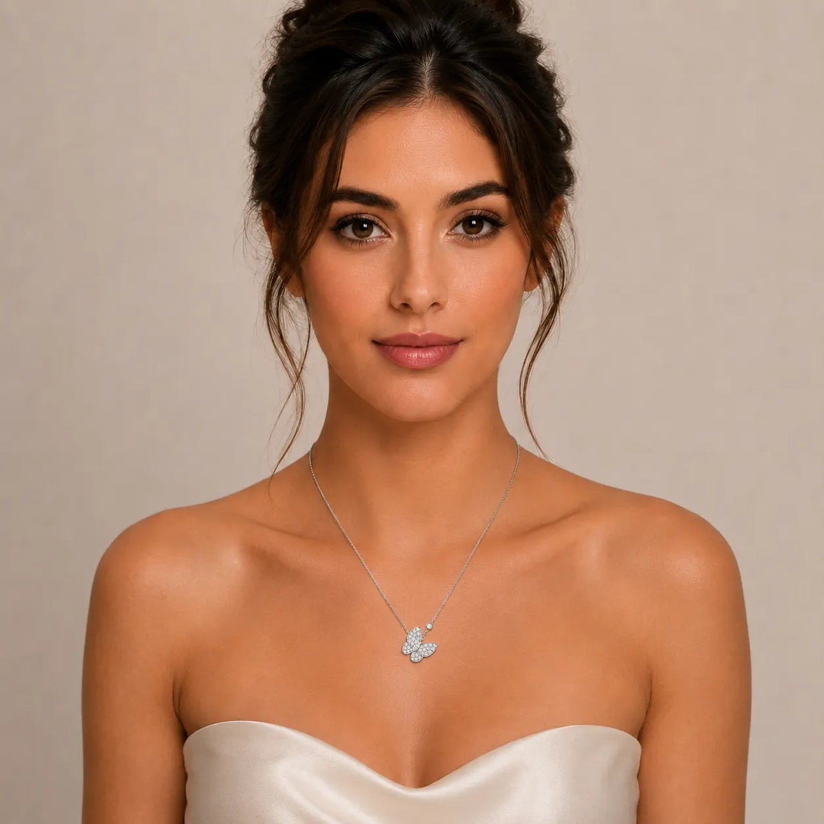 Butterfly CZ Necklace - view 2