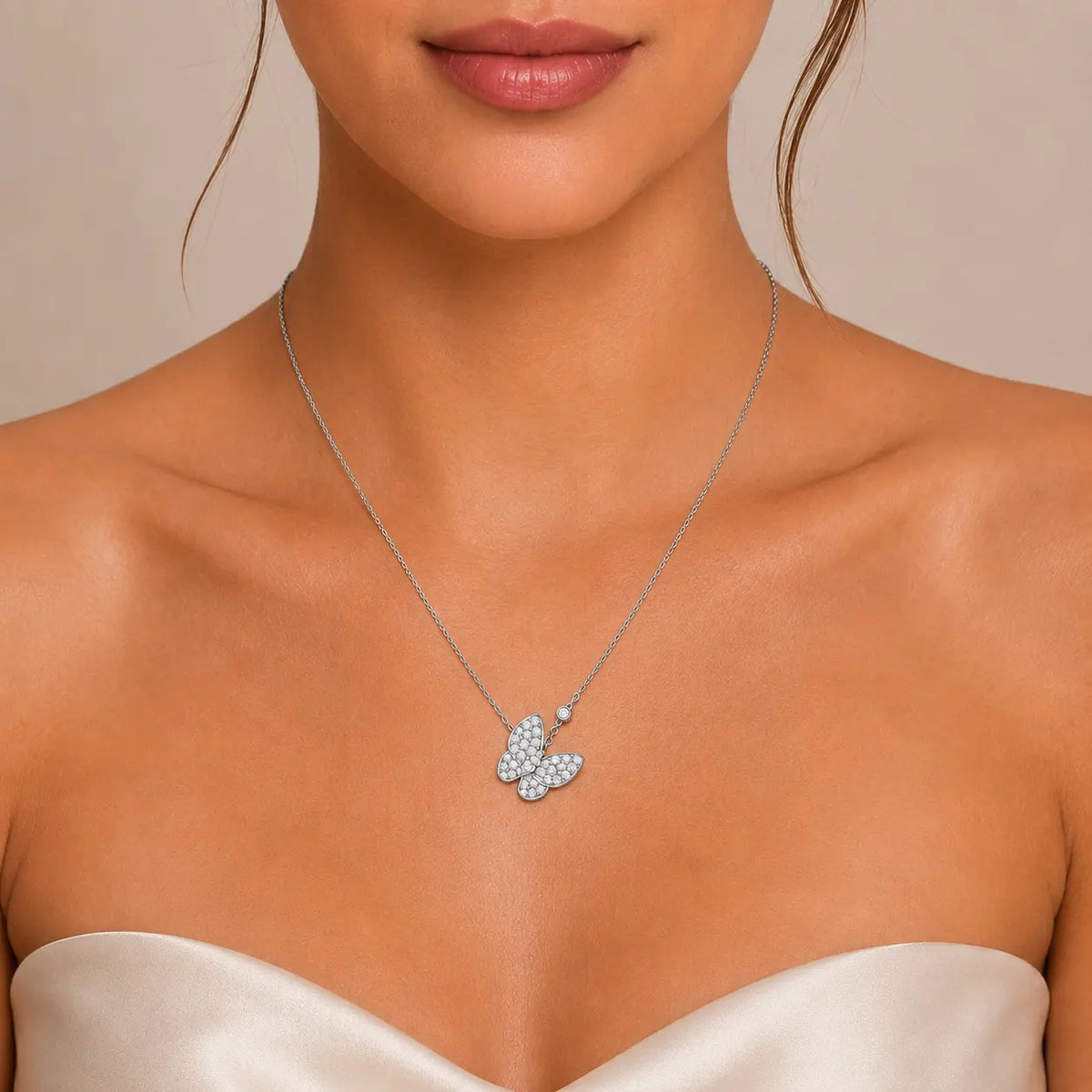 Butterfly CZ Necklace - view 3