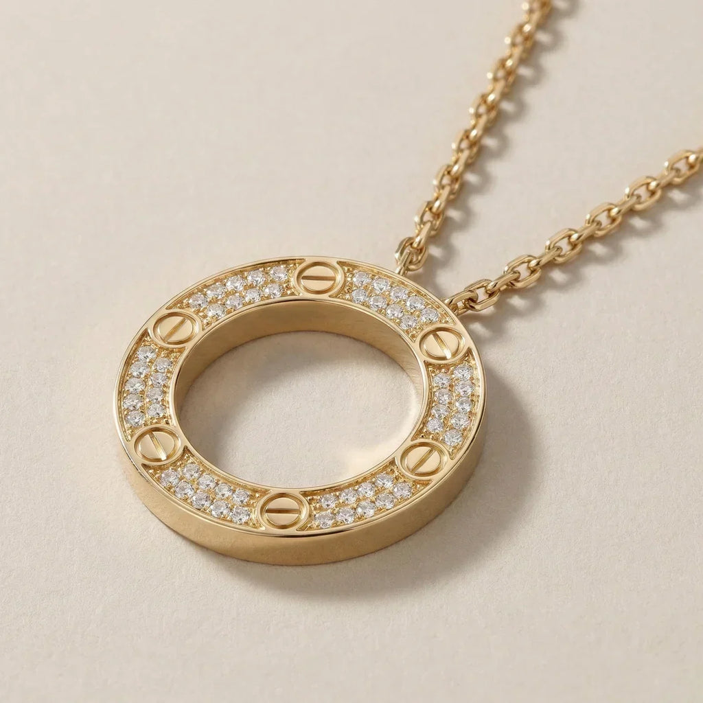 Circle CZ Necklace - view 4
