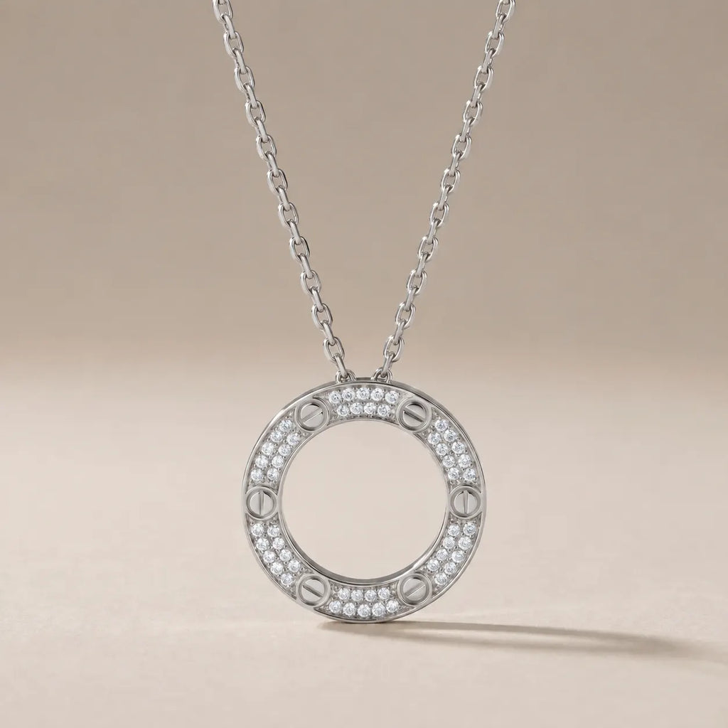 Circle CZ Necklace - view 5