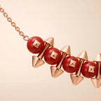 Color Bead Spike Necklace - view 4