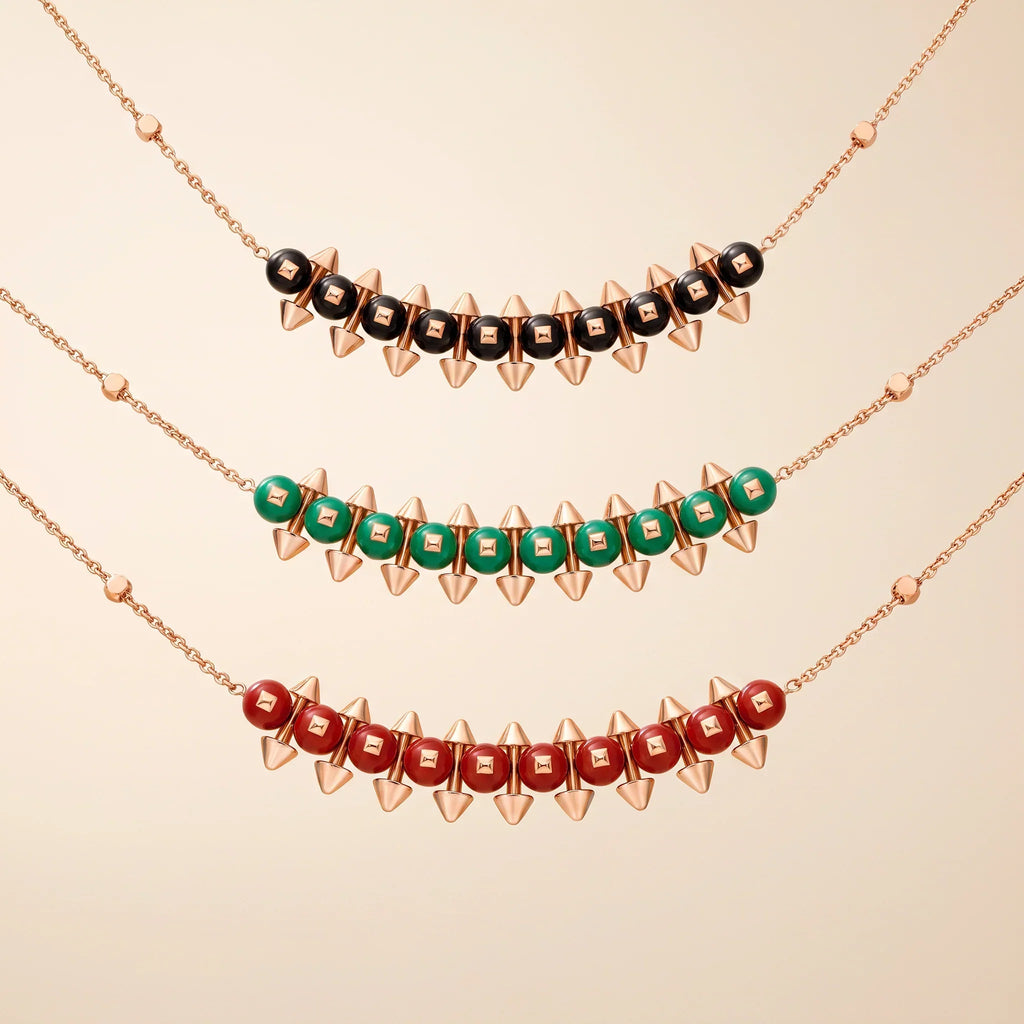 Color Bead Spike Necklace - view 5