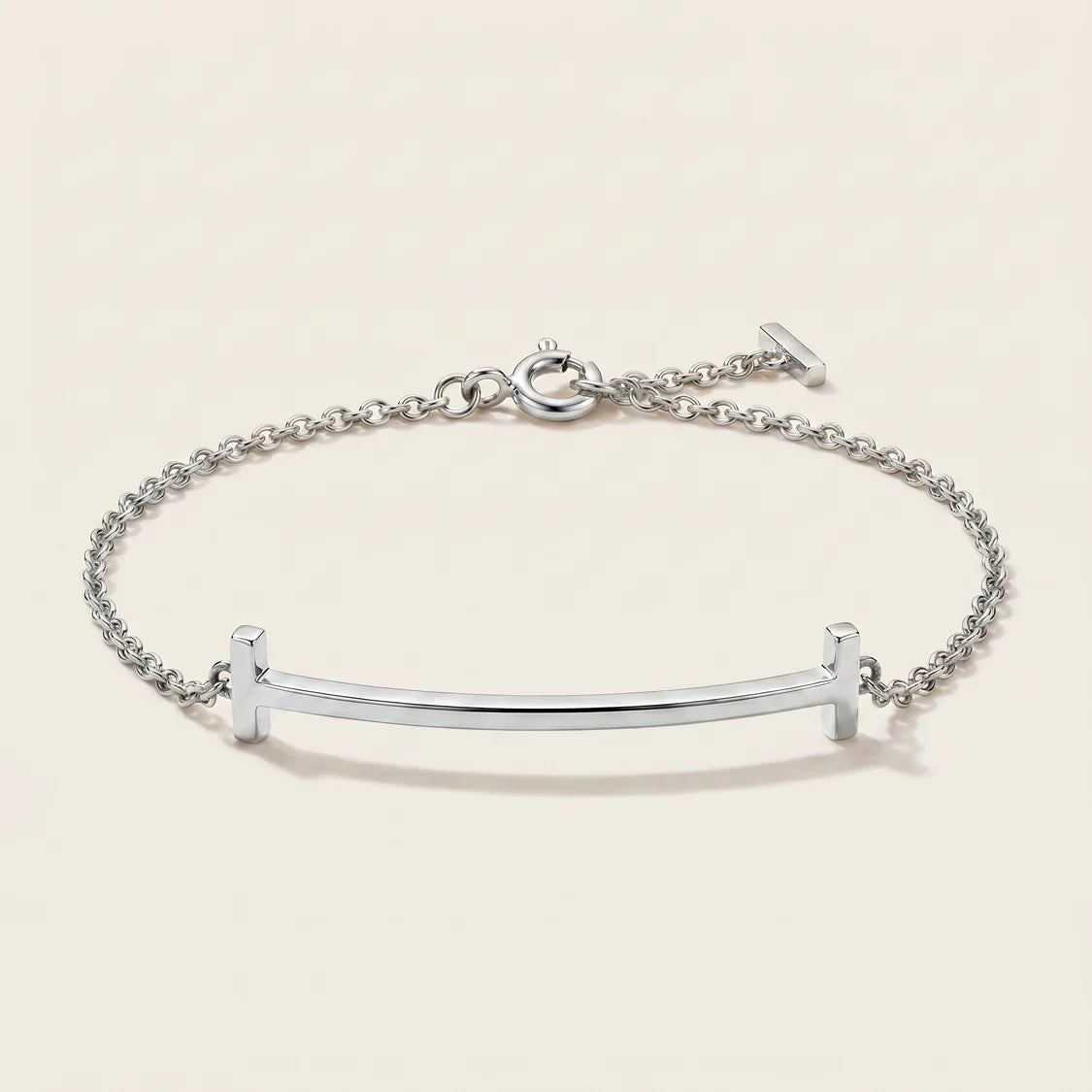 Curved Bar Chain Bracelet - view 6