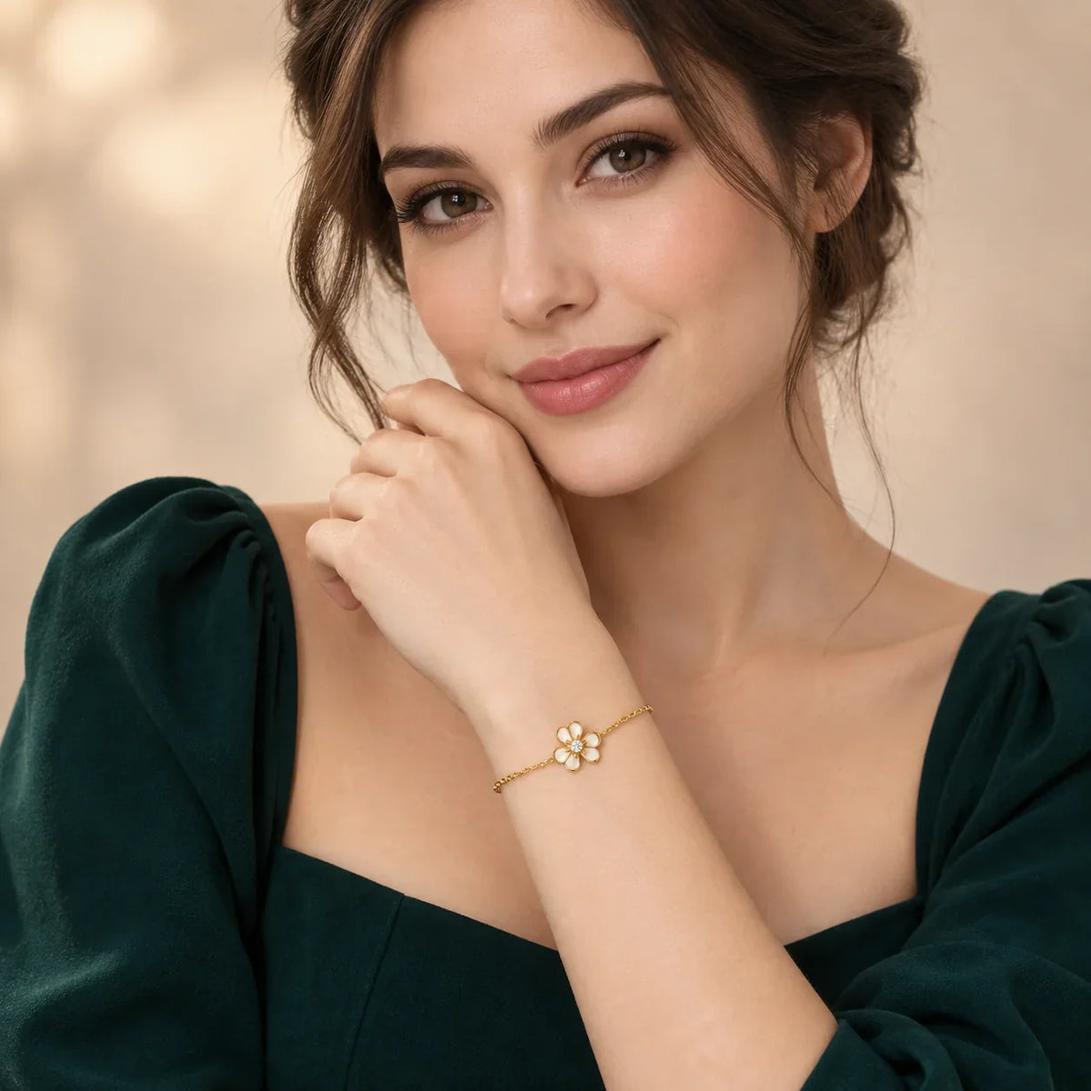 CZ Blossom Chain Bracelet - view 2