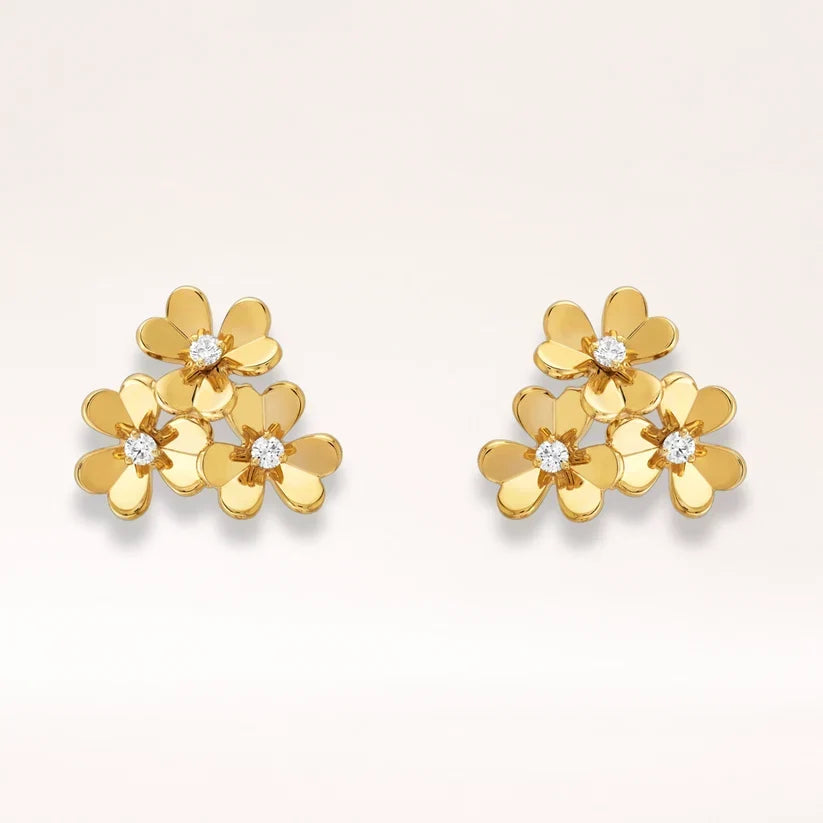 CZ Blossom Cluster Stud Earrings