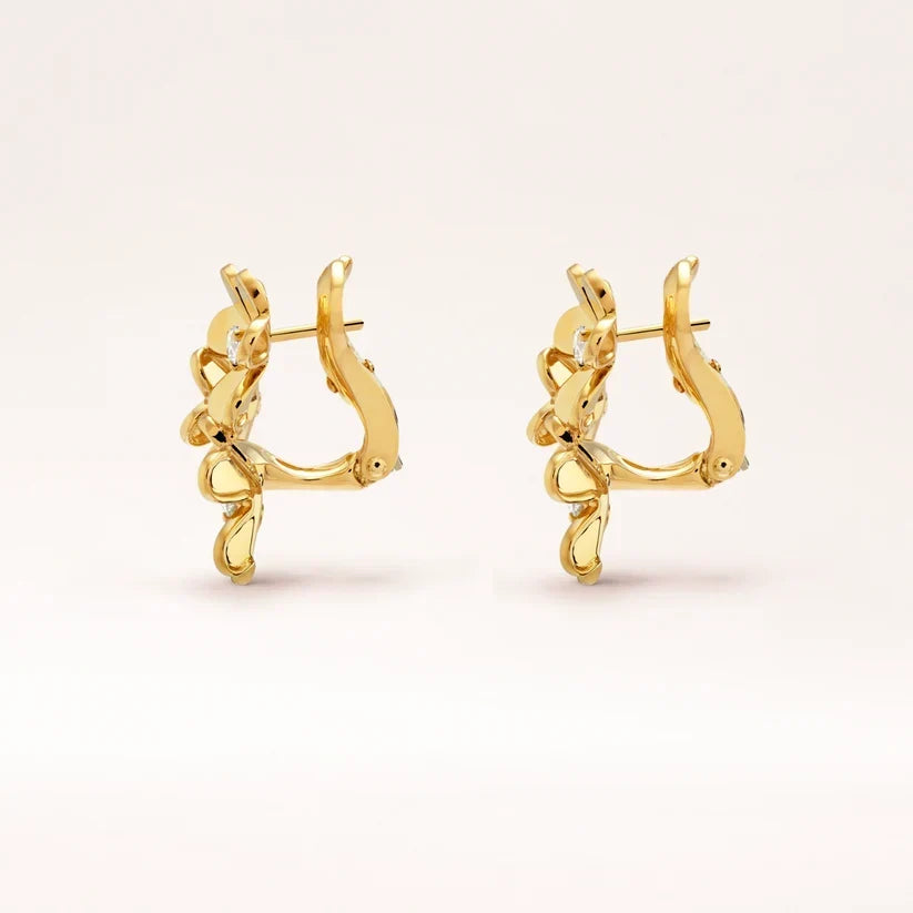 CZ Blossom Cluster Stud Earrings - view 4