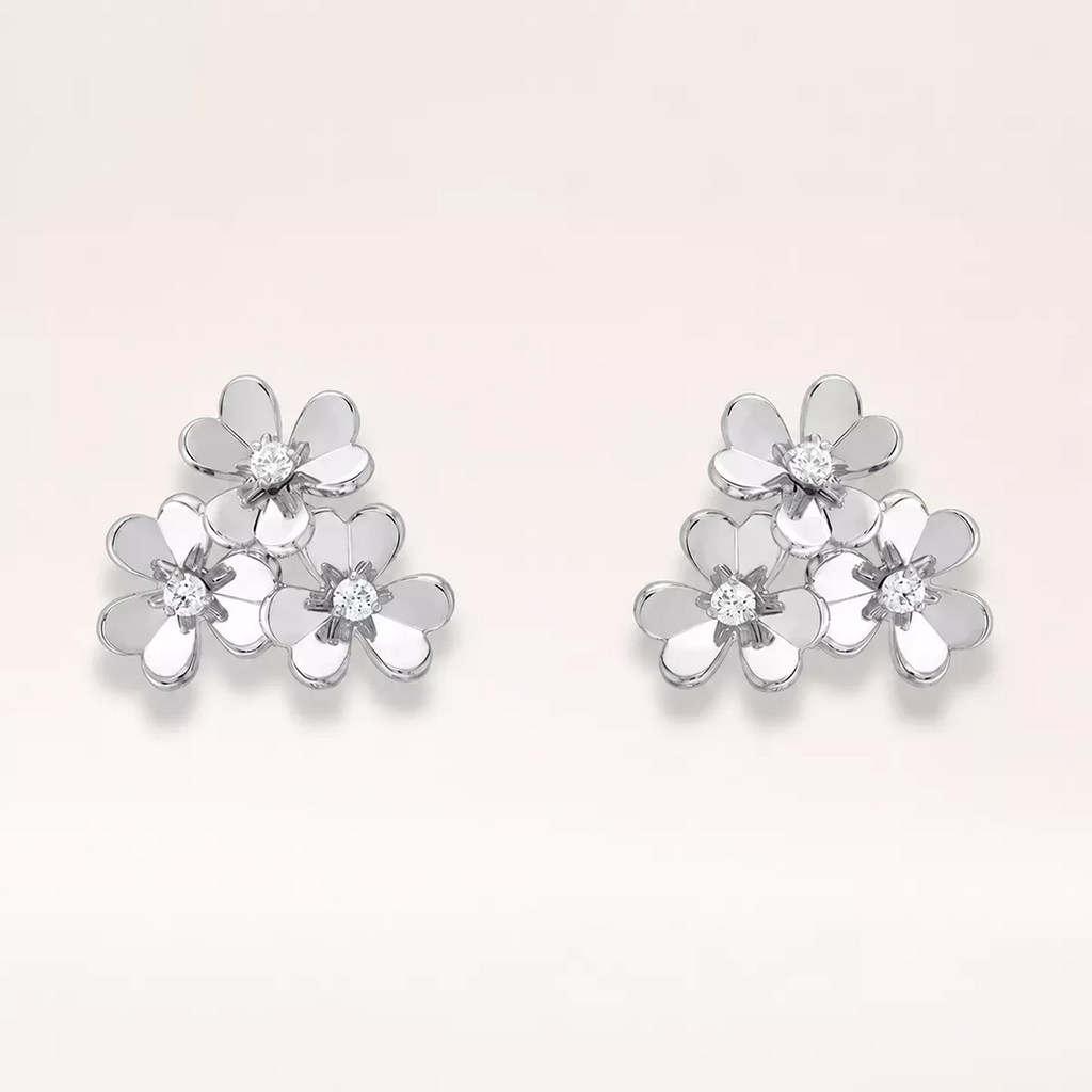 CZ Blossom Cluster Stud Earrings - view 5