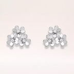 CZ Blossom Cluster Stud Earrings - view 5