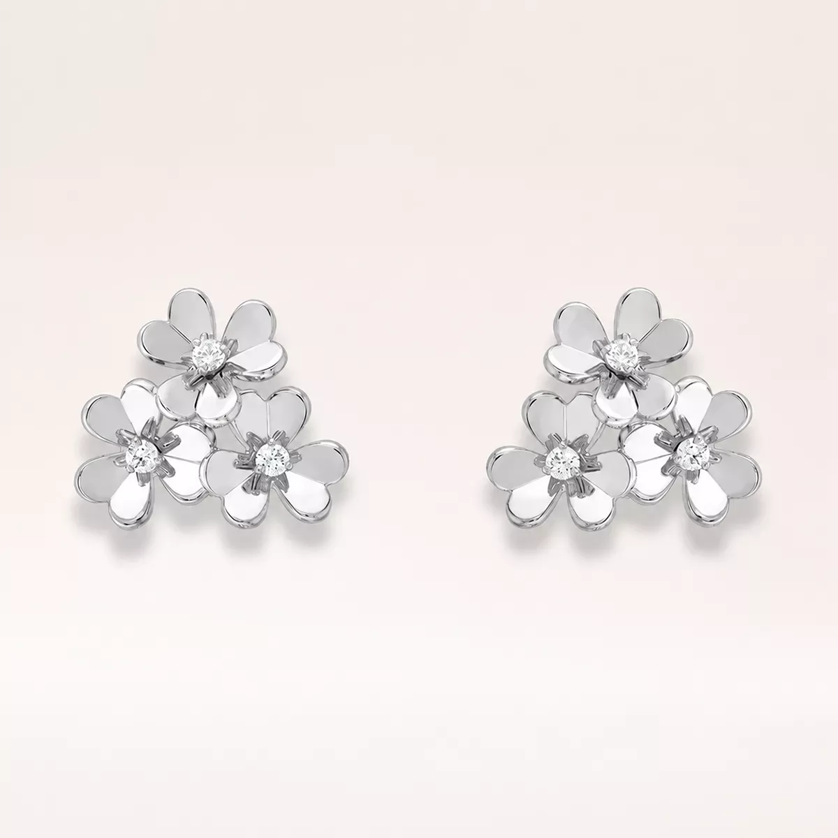 CZ Blossom Cluster Stud Earrings - view 5