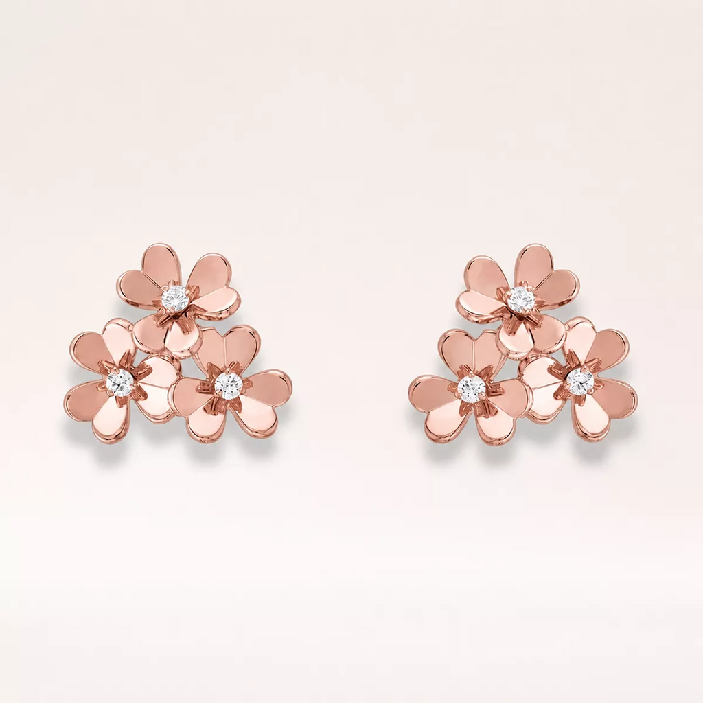 CZ Blossom Cluster Stud Earrings - view 6