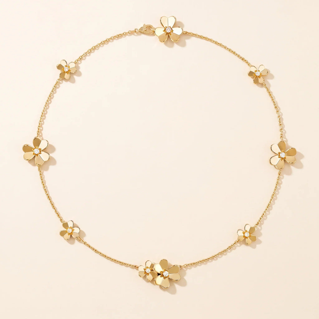 CZ Blossom Station Necklace