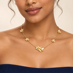 CZ Blossom Station Necklace - view 3
