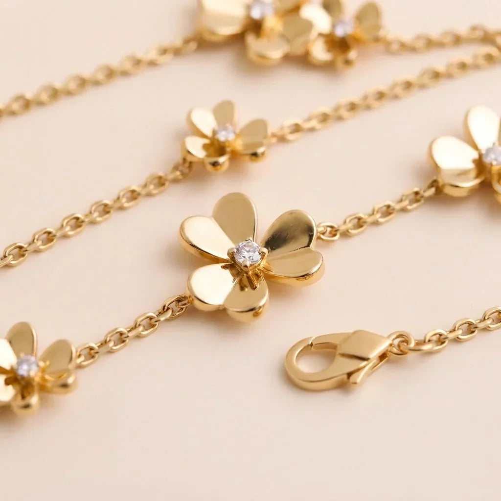 CZ Blossom Station Necklace - view 4