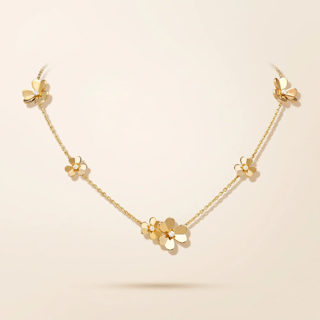 CZ Blossom Station Necklace - view 5