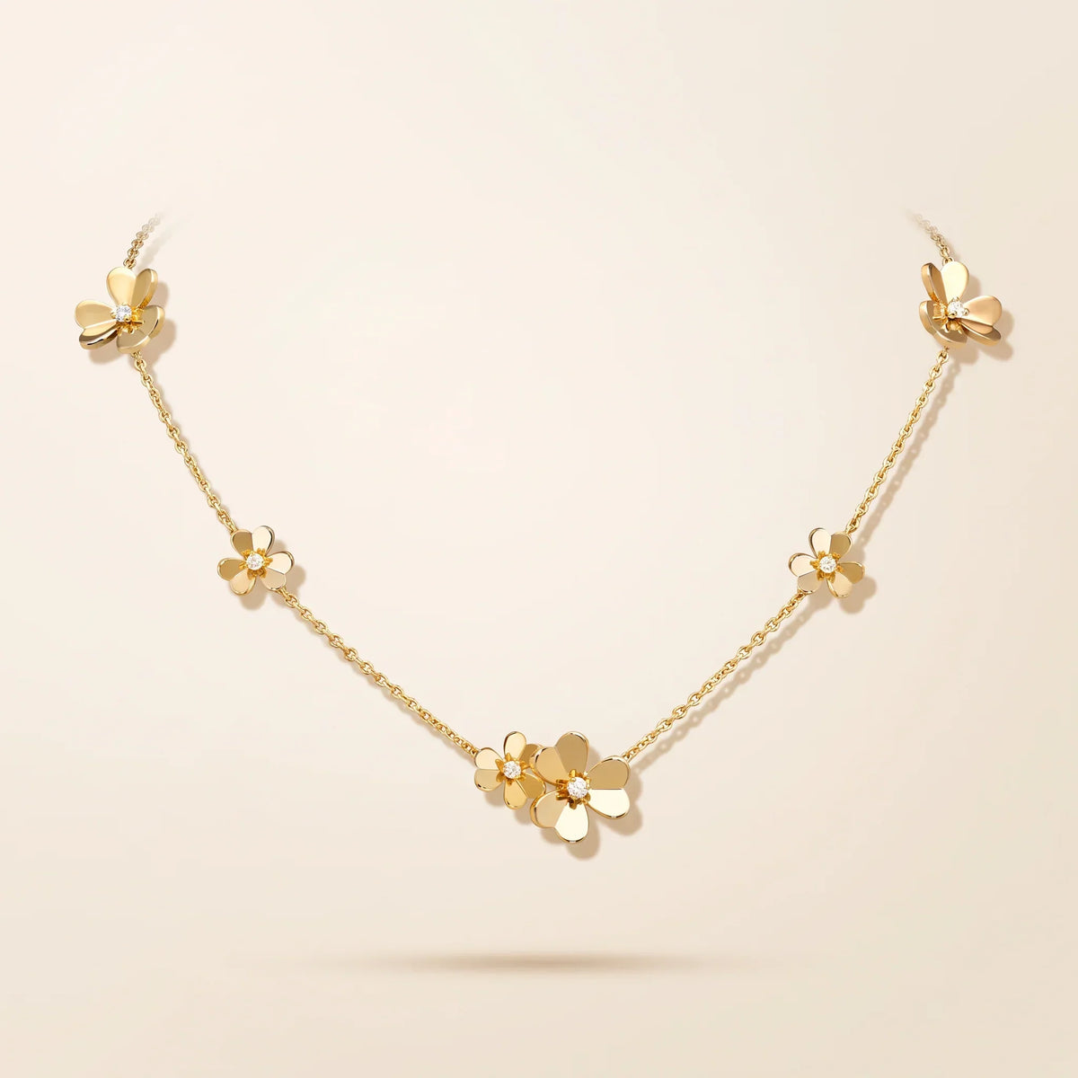CZ Blossom Station Necklace - view 5