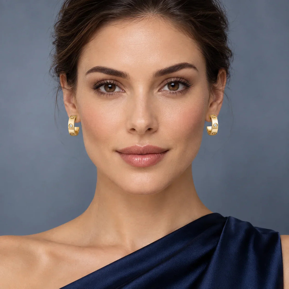 CZ Signature Hoop Earrings - view 2