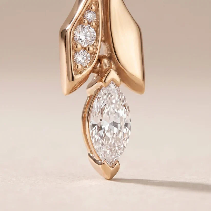 CZ Vine Drop Earrings - view 4