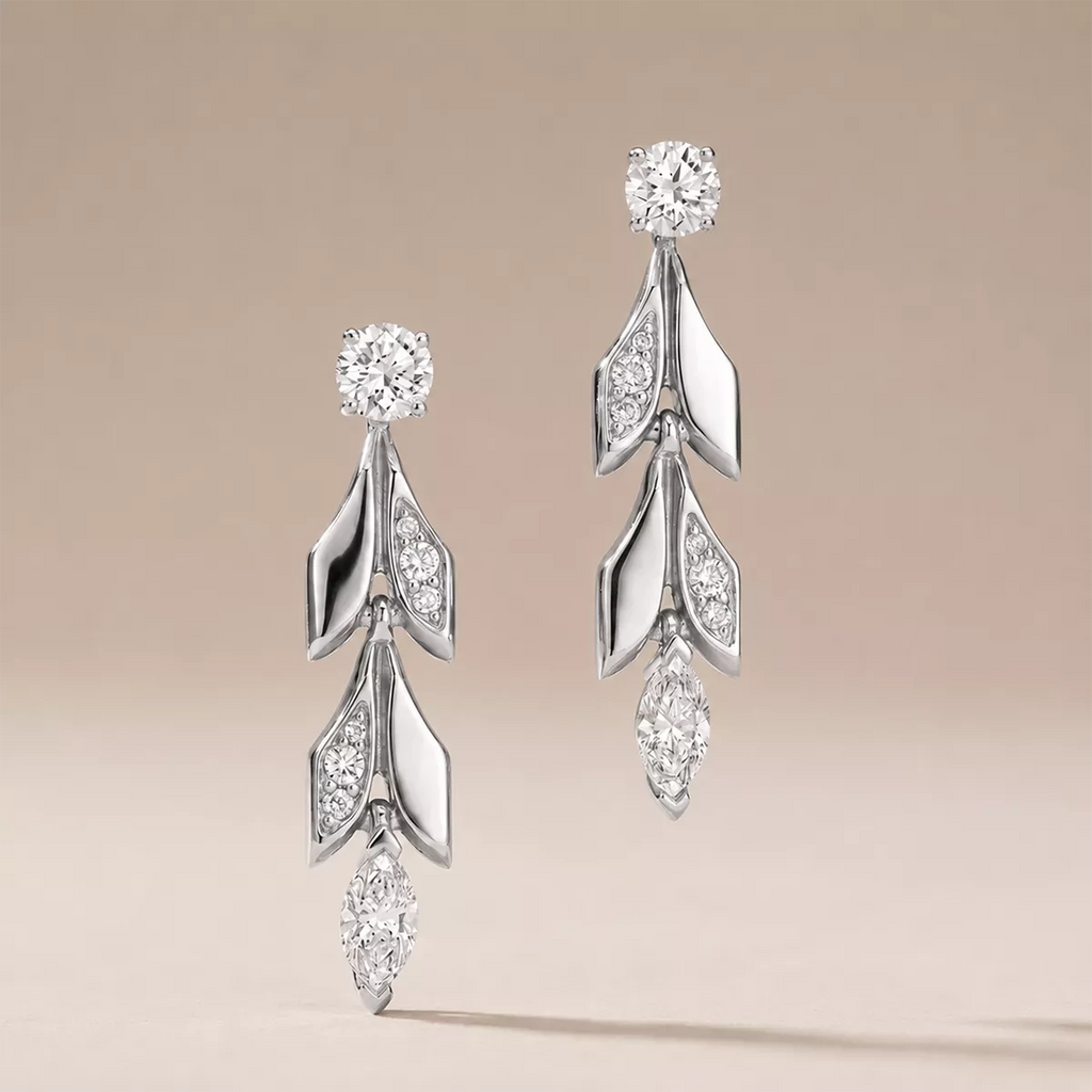 CZ Vine Drop Earrings - view 6
