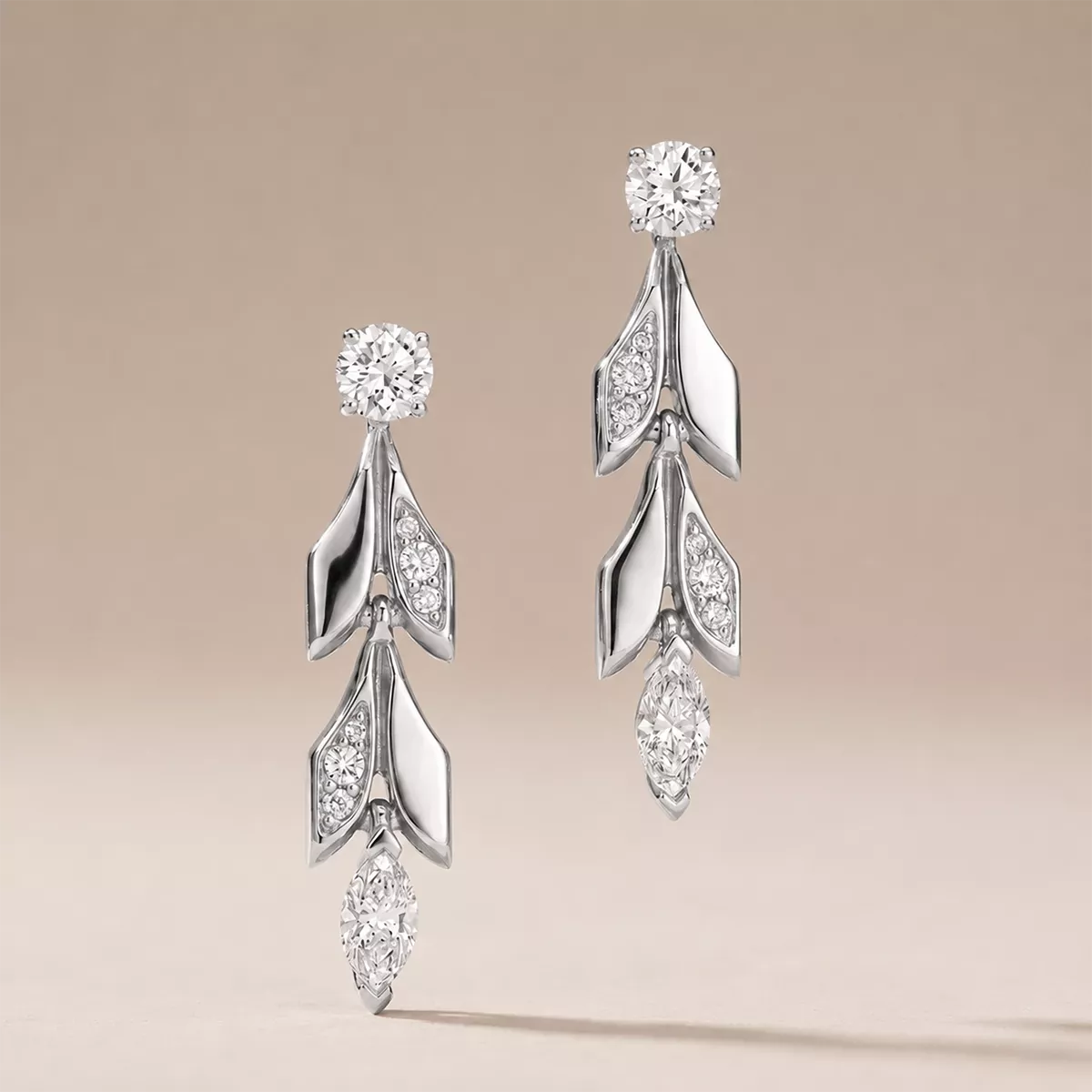 CZ Vine Drop Earrings - view 6