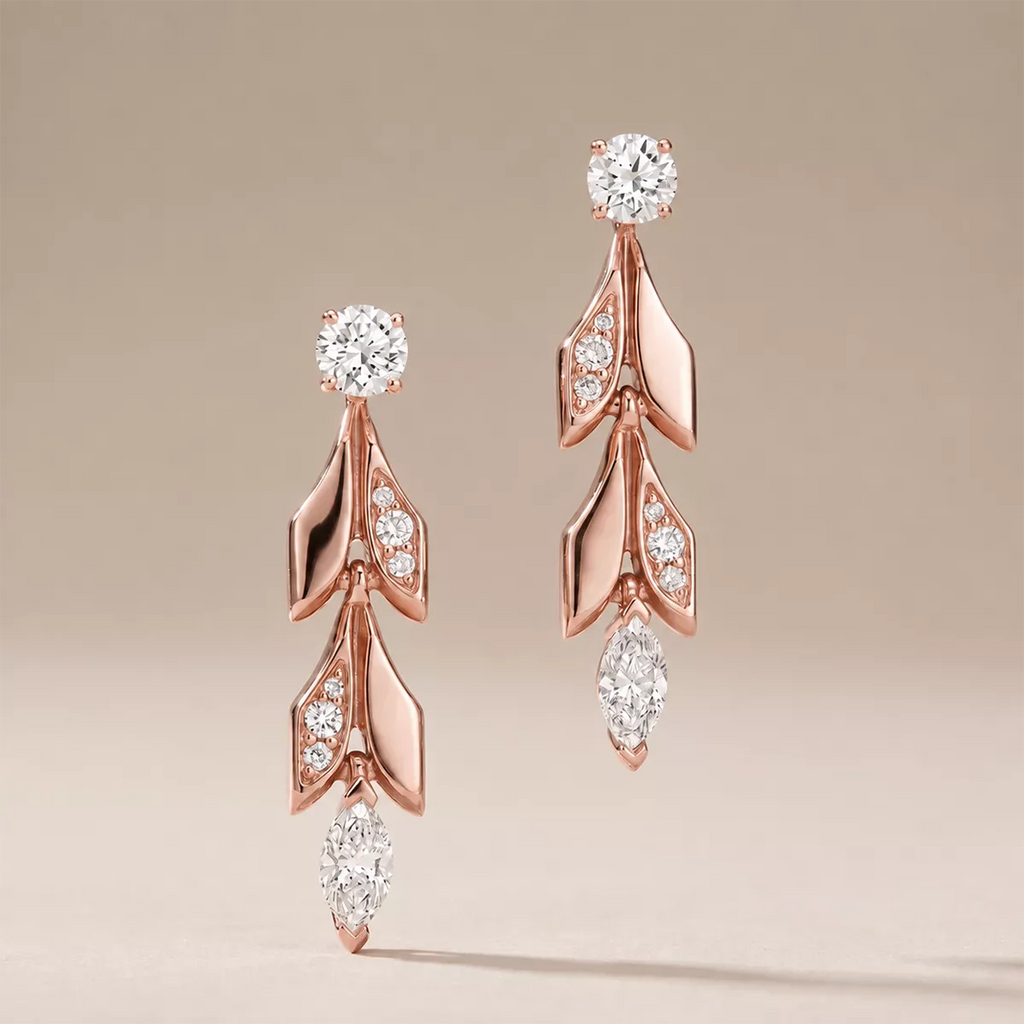 CZ Vine Drop Earrings - view 7