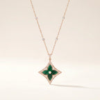 Green Enamel CZ Long Necklace