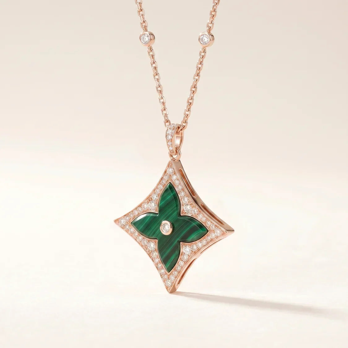 Green Enamel CZ Long Necklace - view 4