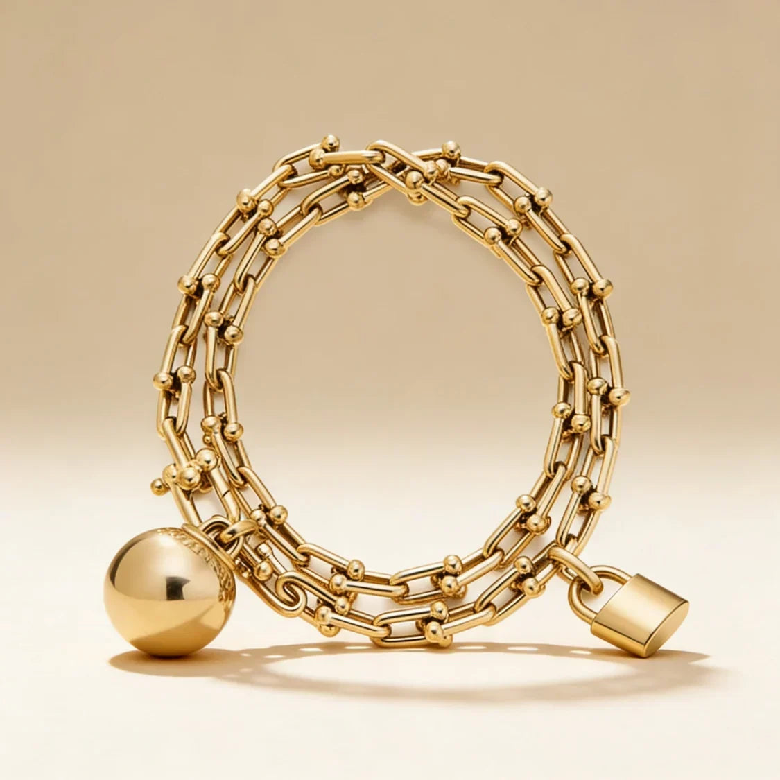 Layered Link Charm Bracelet