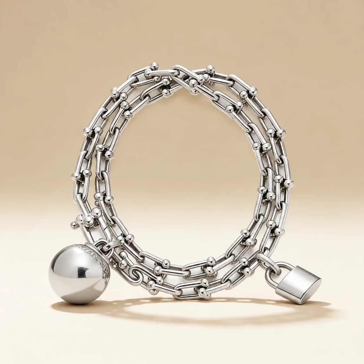 Layered Link Charm Bracelet - view 6