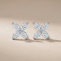 Marquise CZ Four-Petal Stud Earrings