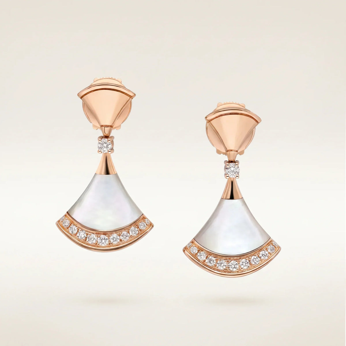 Mother-of-Pearl & Pavé CZ Fan Drop Earrings