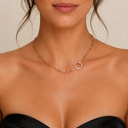 Open Ring CZ Necklace - view 3