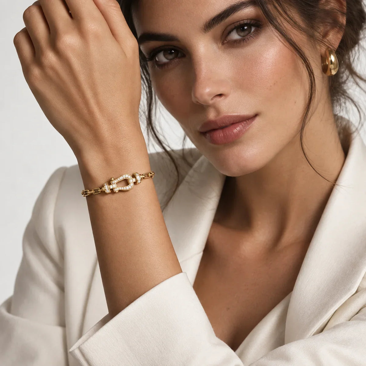 Pavé CZ Buckle Link Bracelet - view 2