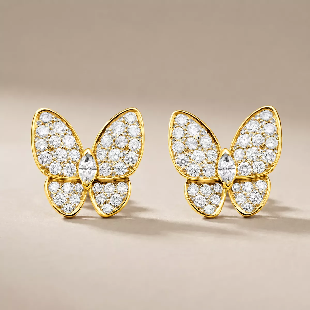 Pavé CZ Butterfly Stud Earrings - view 5