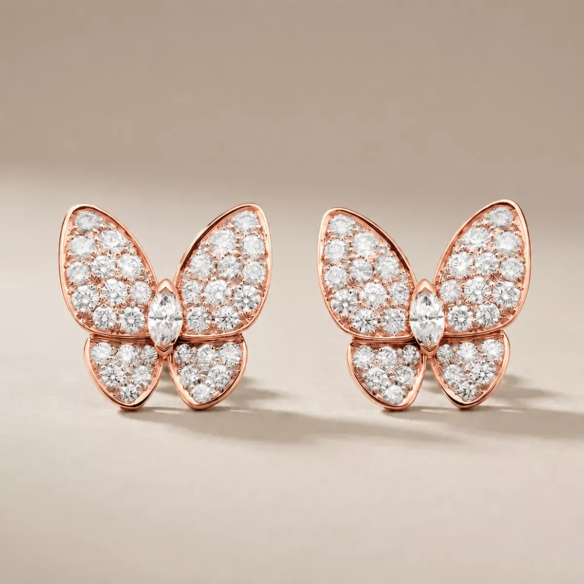 Pavé CZ Butterfly Stud Earrings - view 6