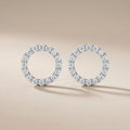 Pavé CZ Circle Stud Earrings