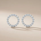 Pavé CZ Circle Stud Earrings