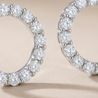 Pavé CZ Circle Stud Earrings - view 4
