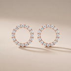 Pavé CZ Circle Stud Earrings - view 5