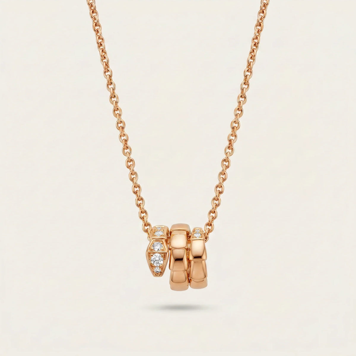 Pavé CZ Coiled Viper Pendant Necklace - view 6