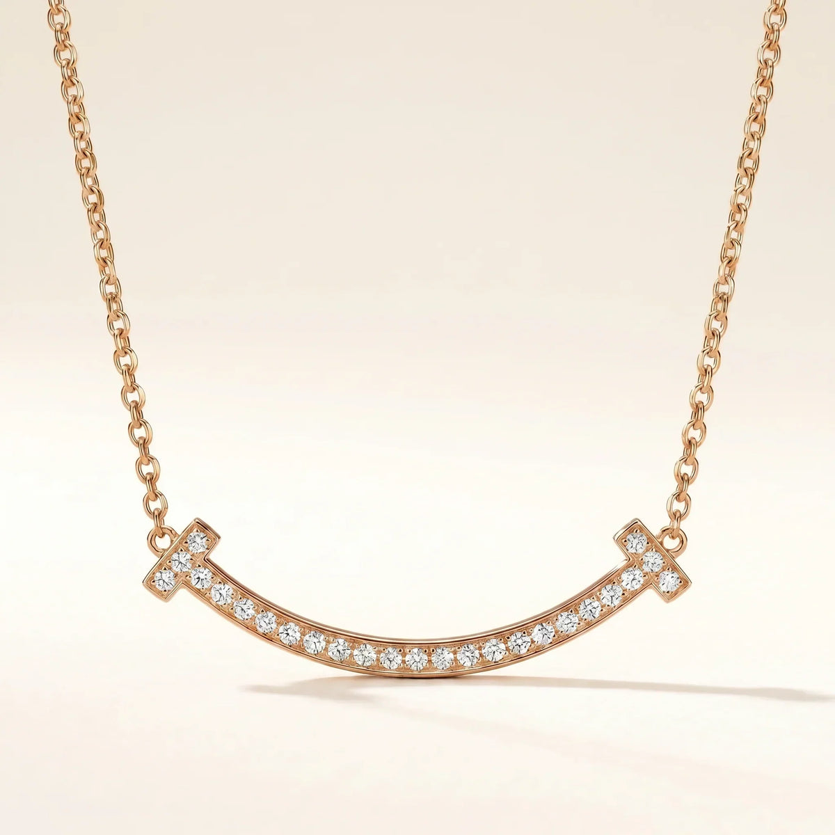 Pavé CZ Curved Bar Necklace