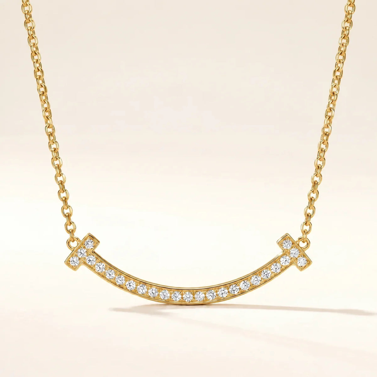 Pavé CZ Curved Bar Necklace - view 5