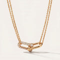 Pavé CZ Double Link Necklace