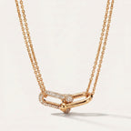 Pavé CZ Double Link Necklace