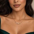Pavé CZ Double Link Necklace - view 3