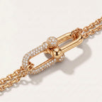 Pavé CZ Double Link Necklace - view 4