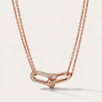 Pavé CZ Double Link Necklace - view 5